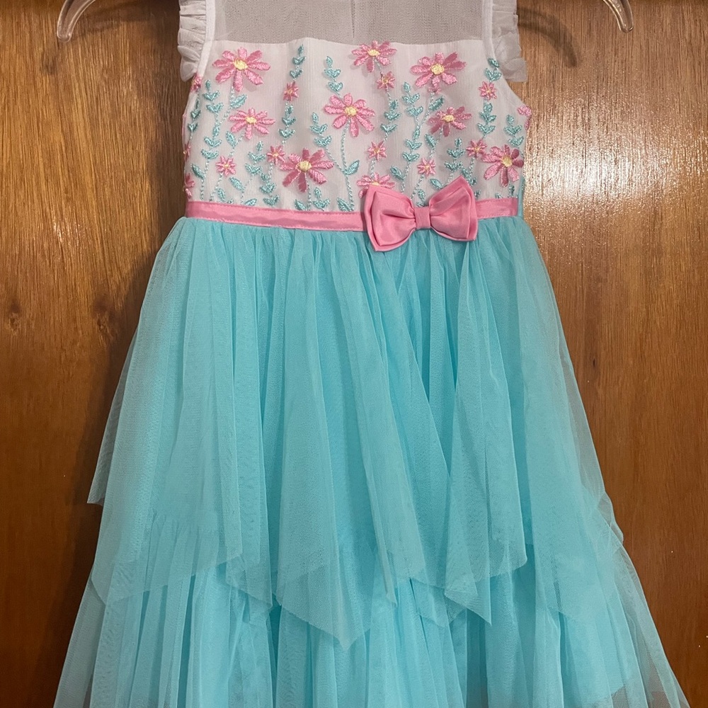 Jona Michelle Blue and Pink Floral Kids Dress size 3T